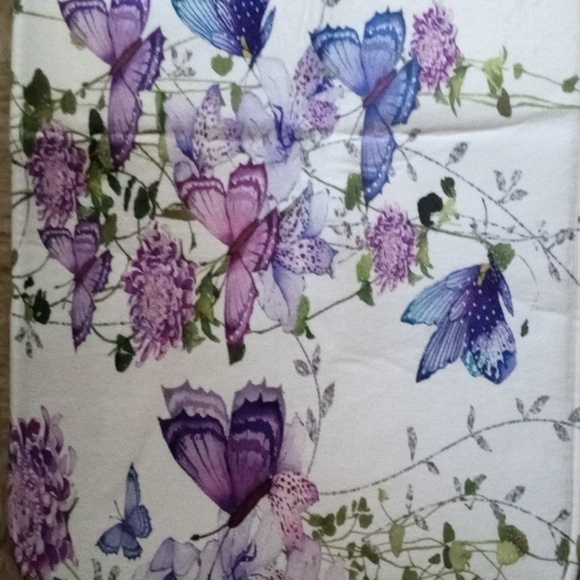 Purple and Green Floral & Butterfly Bath Mat - Picture 3 of 5